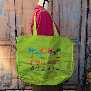 Myrtle Beach Green Tote Bag -SUPER BIG -90’s vibes